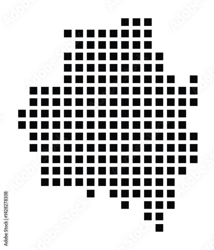 Symbol Map of the City Fürth (Germany) showing the city with a pattern of just a few black squares
