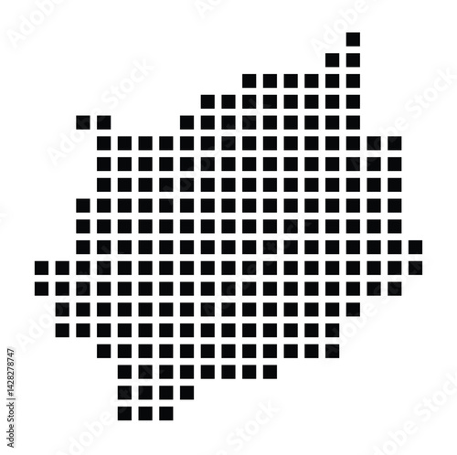 Symbol Map of the City Gotha (Germany) showing the city with a pattern of just a few black squares