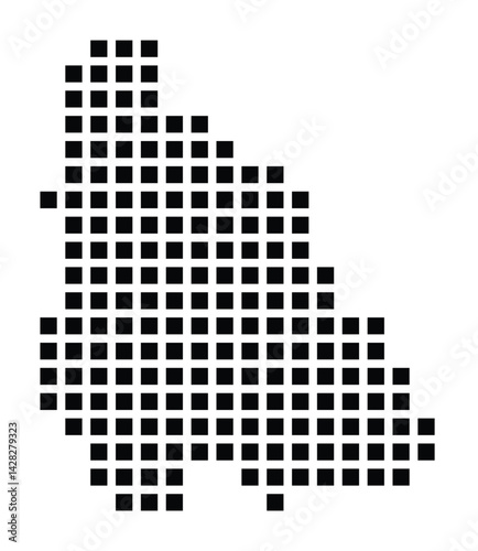 Symbol Map of the City Heinsberg (Germany) showing the city with a pattern of just a few black squares