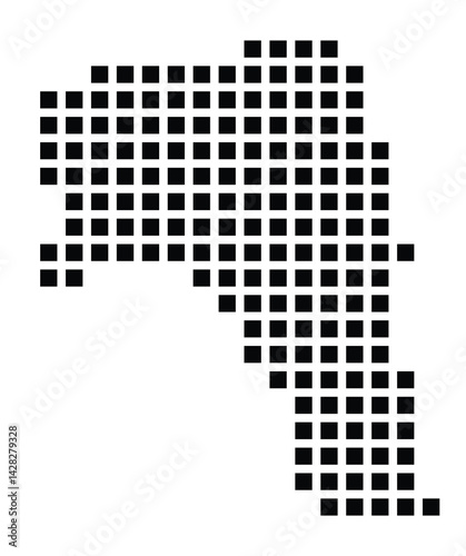 Symbol Map of the City Herten (Germany) showing the city with a pattern of just a few black squares