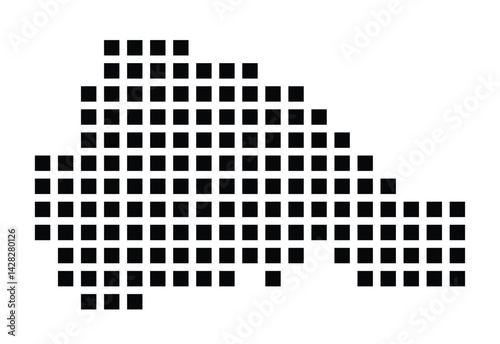 Symbol Map of the City Königswinter (Germany) showing the city with a pattern of just a few black squares photo