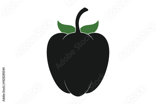 Pepper silhouette vector illustration on white background