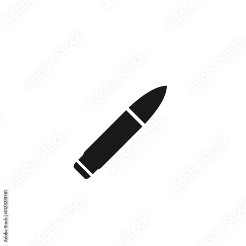 Bullet icon, vector, logo isolated on white background,  Attribute of war and hostilities. vector illustration. 