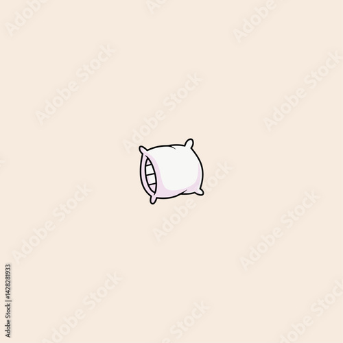 Pillow Bed Cartoon icon flat vector design.