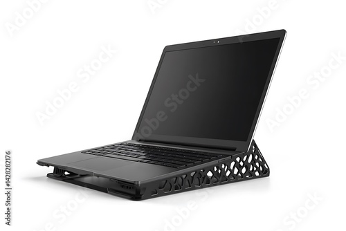 Ventilated 3D Adjustable Laptop Stand for Comfortable Work Setup photo