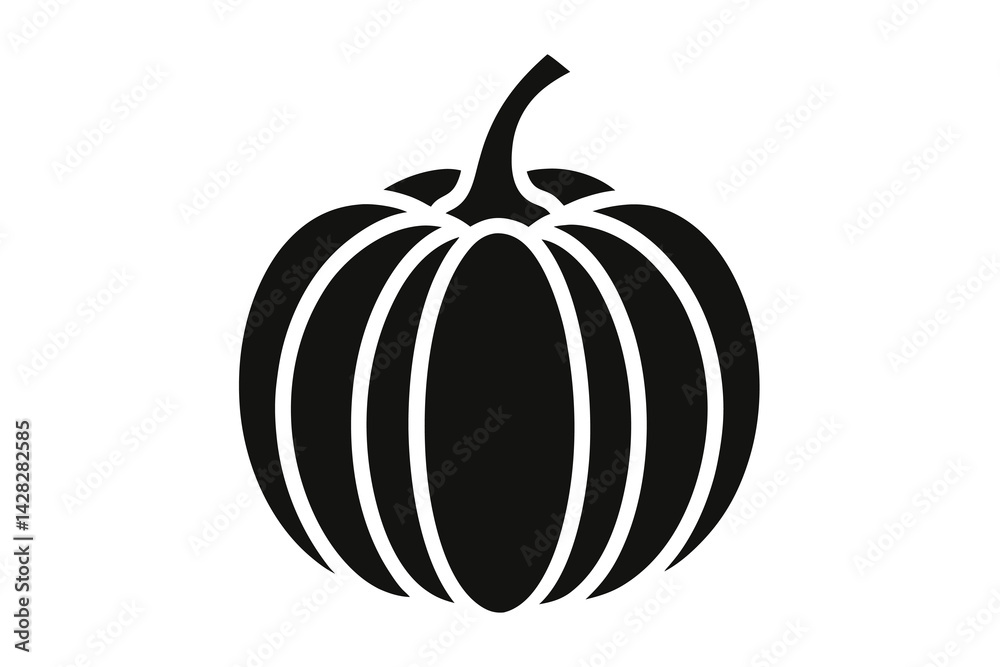 pumpkin icon silhouette vector illustration on a white background pumpkin icon silhouette vector illustration on a white background