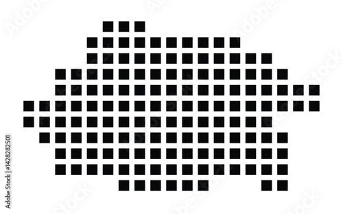 Symbol Map of the City Porta Westfalica (Germany) showing the city with a pattern of just a few black squares