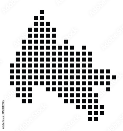 Symbol Map of the City Rastatt (Germany) showing the city with a pattern of just a few black squares