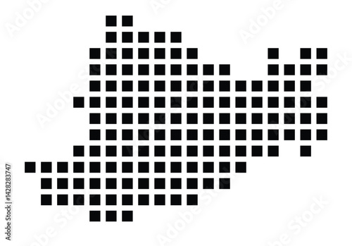 Symbol Map of the City Straubing (Germany) showing the city with a pattern of just a few black squares