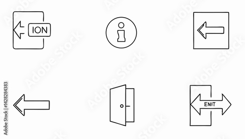 set of web icons in line style eps 