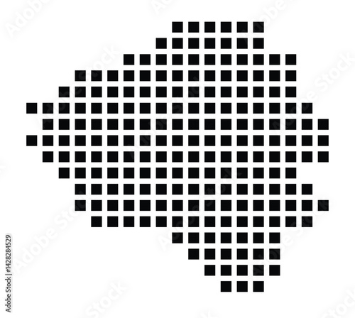 Symbol Map of the City Wiesbaden (Germany) showing the city with a pattern of just a few black squares