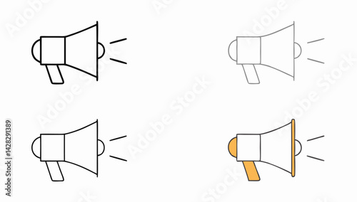 megaphone  loudspeaker  speaker  bullhorn alert  v.eps