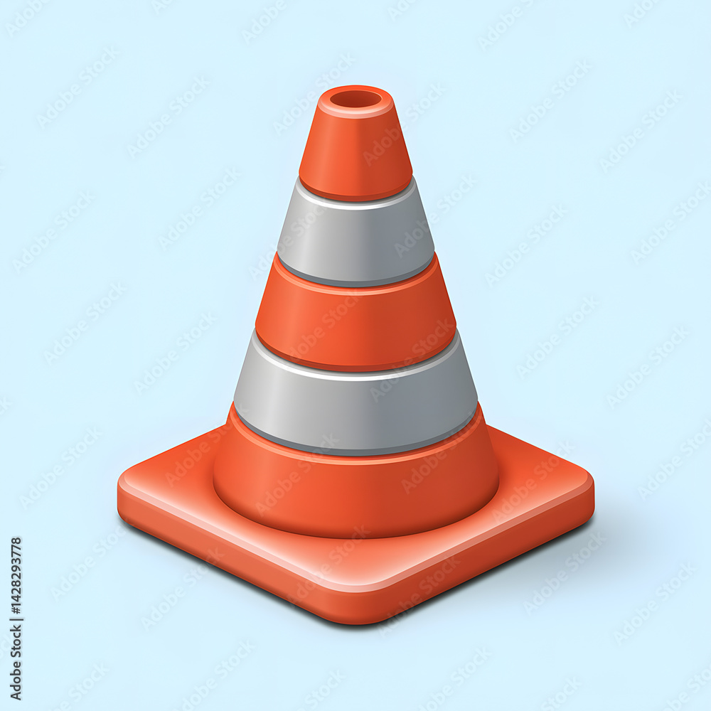 Isometric Illustration of a Traffic Cone: Safety, Construction, and Roadwork Symbol Isometric Illustration of a Traffic Cone: Safety, Construction, and Roadwork Symbol