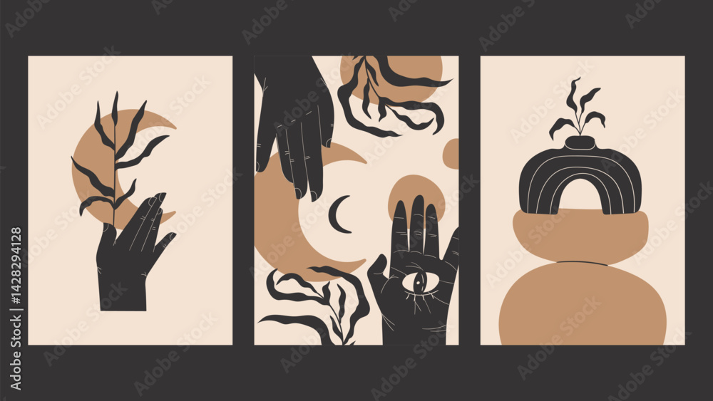 Magic abstract modern celestial female hand Magic abstract modern celestial female hand