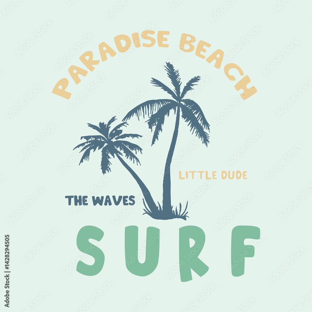 Naklejka premium free vector sea Beach t-shirt design.