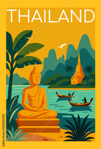 Thailand. Landscape template of flyer, magazines, posters, book cover, banners.