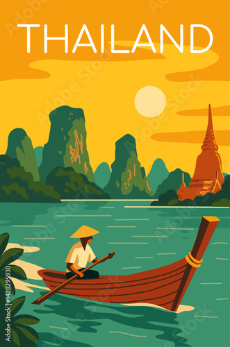 Thailand. Landscape template of flyer, magazines, posters, book cover, banners.