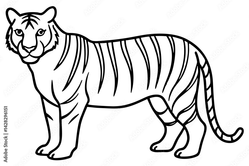 Obraz premium Graceful Tiger Silhouette
