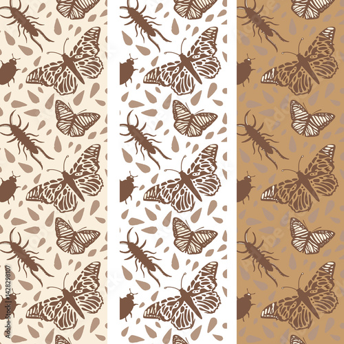Animal skin seamless pattern. Hand drawn print in a watercolor style. Warm colors background