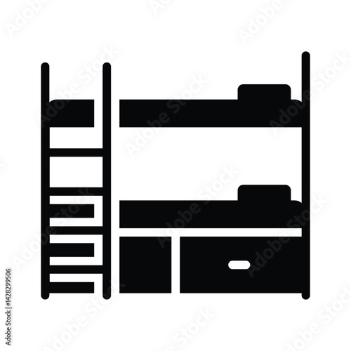 Check out our premium glyph style icon of bunk bed