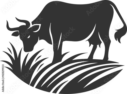 Vector silhouette of a cow