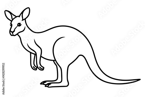 Kangaroo One-Line Sketch