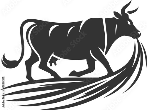 Vector silhouette of a cow