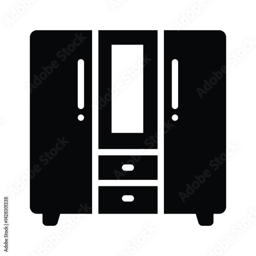 A captivating glyph style icon depicting cloth organizer