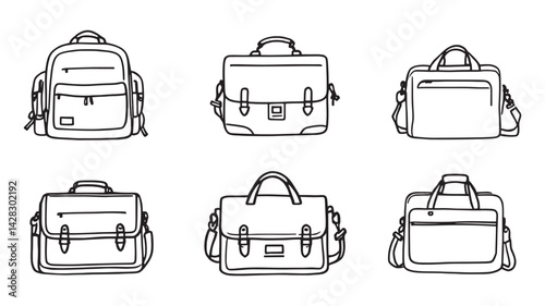 Laptop Bag line art stylish and functional for daily commuting