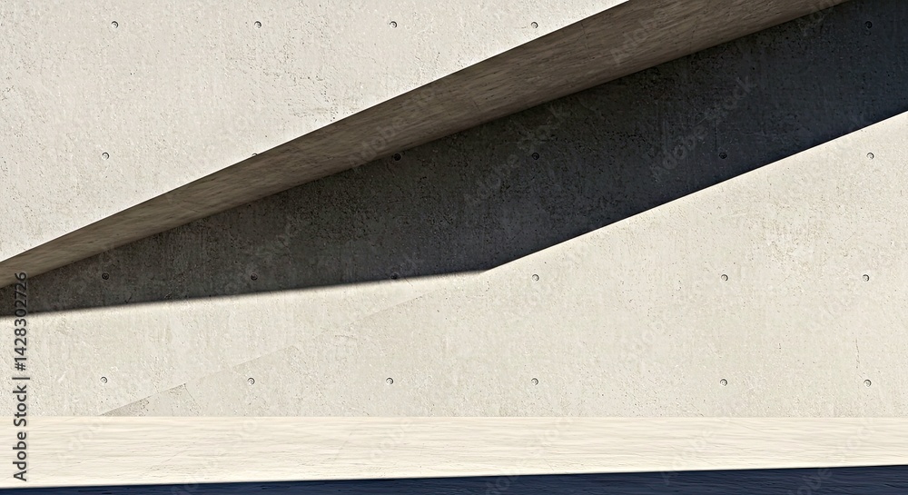 Fototapeta premium Architectural Concrete Texture Background with Sharp Angular Shadows