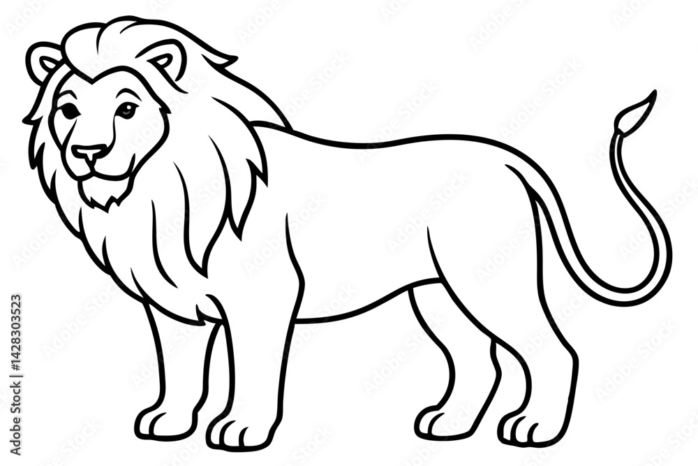 Obraz premium Majestic Lion Outline
