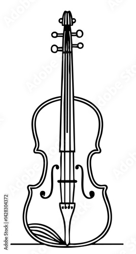 Violia elegant minimalist line art vector illustration instrument in clean minimalist style against a white background