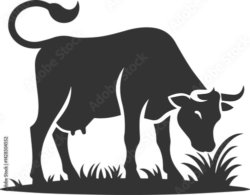 Vector silhouette of a cow