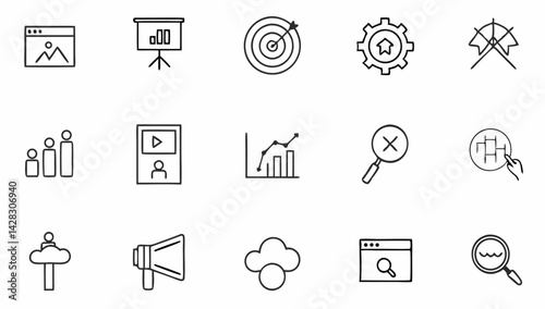 seo optimisation set of web icons in line style  s (1).eps