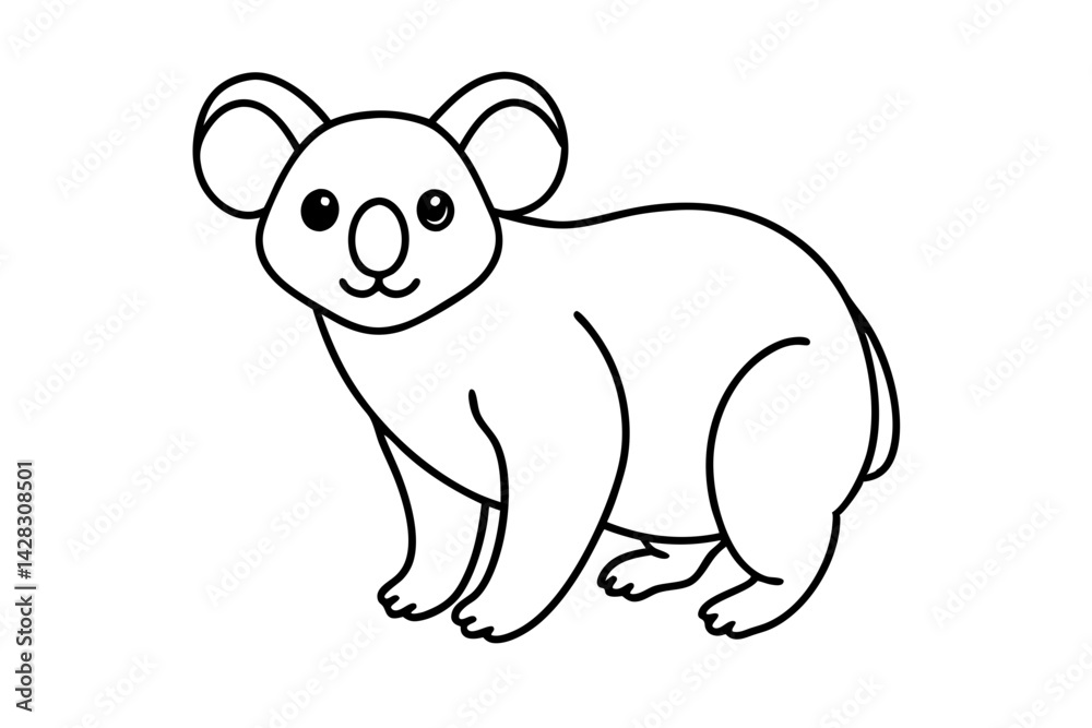 Obraz premium Minimalist Koala Line Art