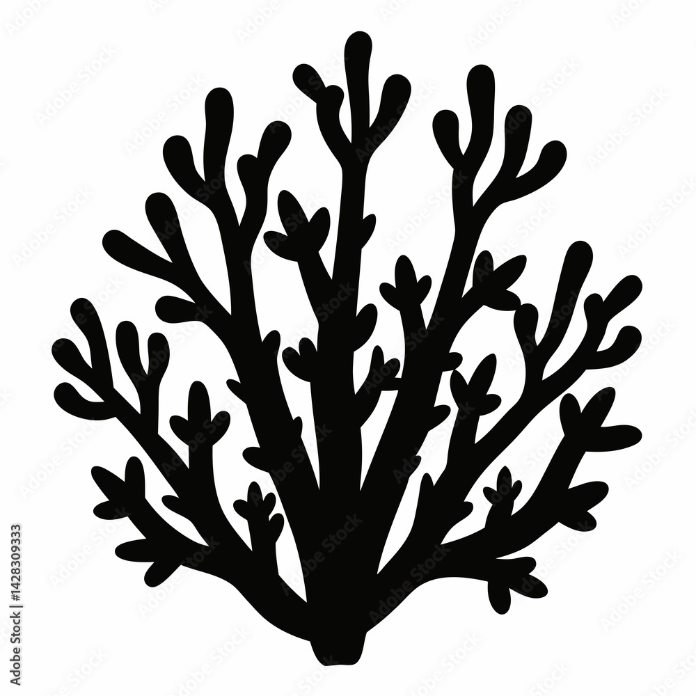 Fototapeta premium Ocean Coral Silhouette Vector Art