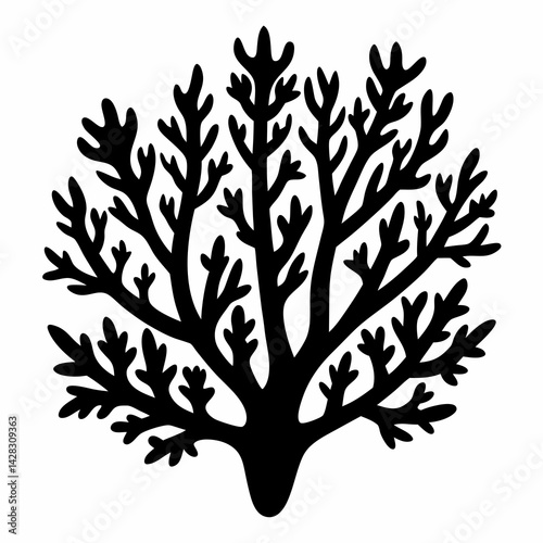 Ocean Coral Silhouette Vector Art