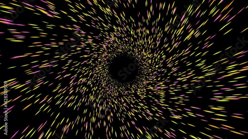 A fascinating wander through a stream of radiant energy, evoking a sense of infinity and dynamism. Multicolored highlights.