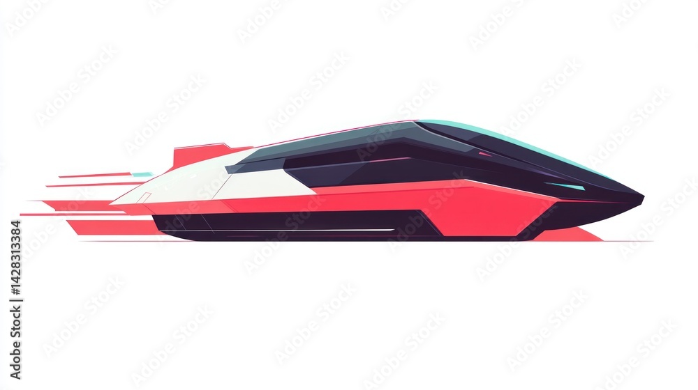 Fototapeta premium Futuristic high-speed train in motion