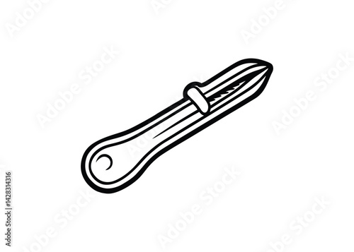Silhouette of tongue depressor isolated on a white background