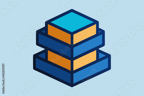 abstract blue cube