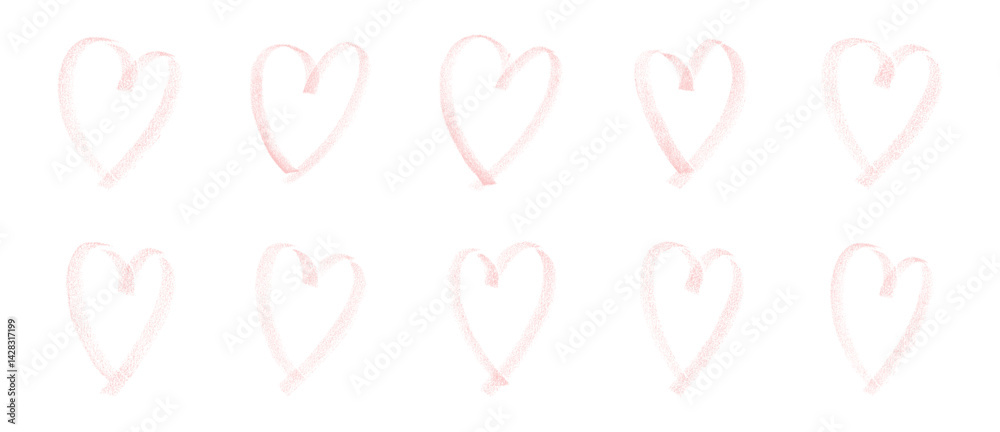 Light pink Crayon Heart Doodles Set – Hand-Drawn Love Sketch Collection Light pink Crayon Heart Doodles Set – Hand-Drawn Love Sketch Collection