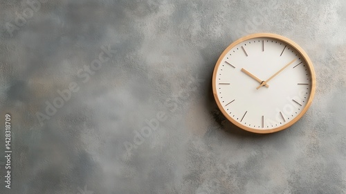 Wallpaper Mural An artistic display of a round clock set against a richly textured wall, showcasing the interplay of design, color, and time in modern decor. Torontodigital.ca