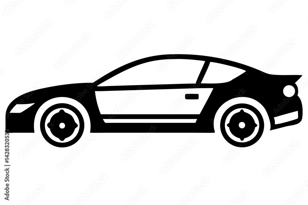 Fototapeta premium Car Icon Illustration for Vehicle Graphics, Automotive Design, Transportation Symbol