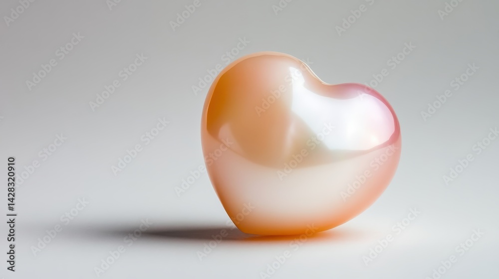 This stunning heart-shaped pearl showcases smooth curves and a beautiful gradient of peachy hues, creating a soft and enchanting focal point for any viewer.