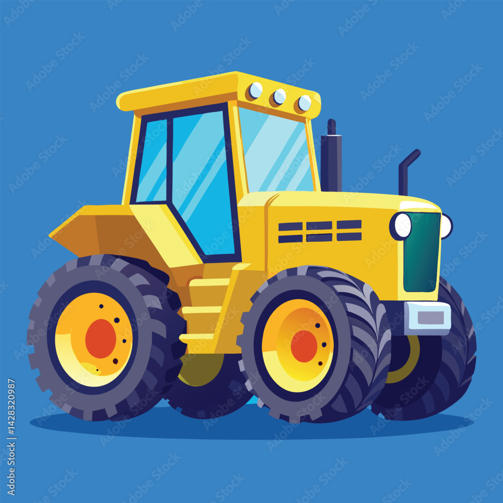 Obraz premium Yellow tractor 