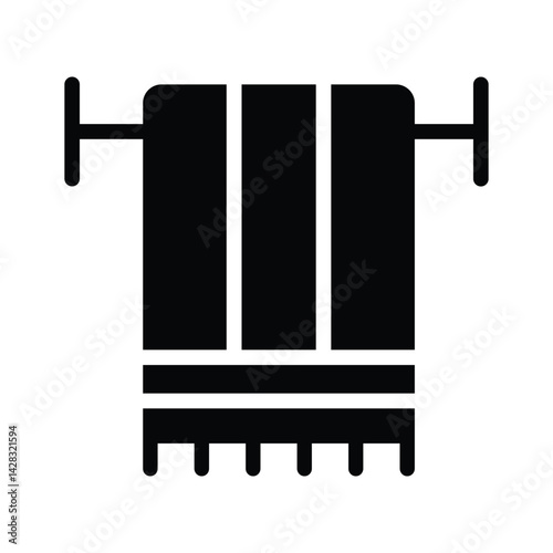 Download our premium glyph icon of towel rack