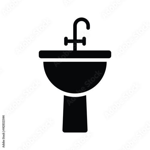 Check out our premium glyph style icon of bathroom sink