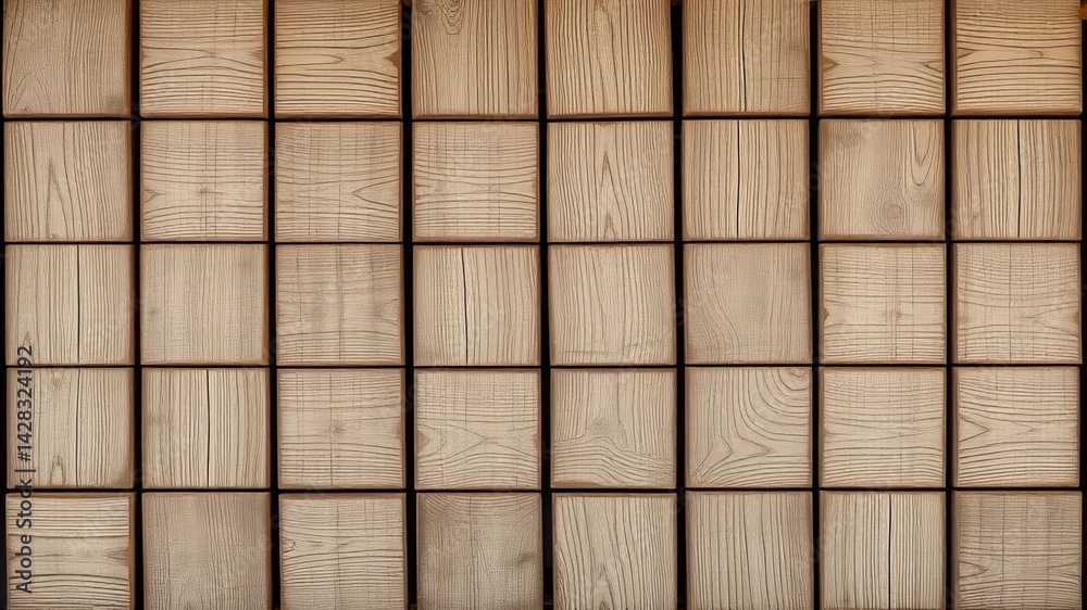 Natural Light Brown Wooden Block Wall Texture Seamless Pattern Background Design Natural Light Brown Wooden Block Wall Texture Seamless Pattern Background Design