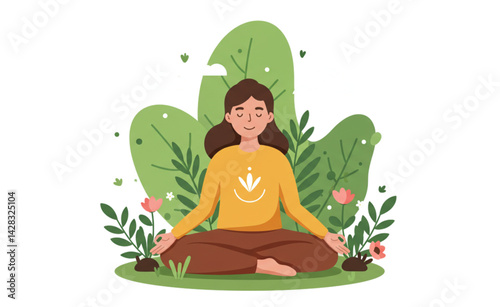 woman meditating in lotus position